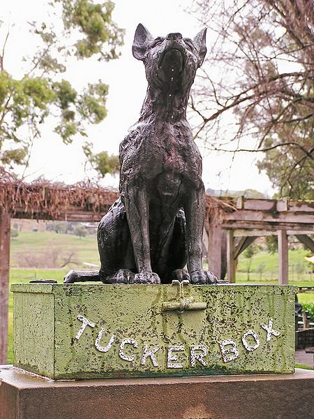 dog on tucker box